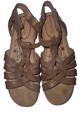 Sandalias planas BareTraps Kylie marrón tejido gladiador correa ajustable talla 8M A5 Foto 1 de 4