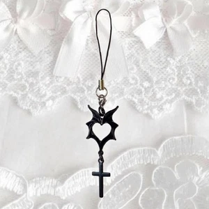 Gothic Grunge Black Vampire Style Phone Charm - Zdjęcie 1 z 7