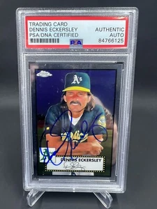 Dennis Eckersley Signed 2021 Topps Chrome Anniversary IP Auto PSA/DNA Athletics - Picture 1 of 2