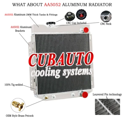 Aluminum 3 Row Radiator For 1964-1966 Ford Mustang Falcon,Mercury Comet V8 AT/MT — 第 1/4 张图片