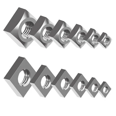 Edelstahl Vierkantmutter 557 562 M3 - M16 flach hoch Gleitmutter Gewindeplatte - Bild 1 von 4