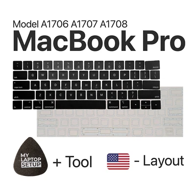 Replacement key for MacBook Pro (2016-2017) A1706 A1707 A1708 US-Layout Hinge - Image 1 of 4
