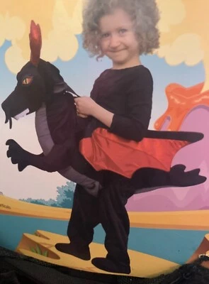 Fantasia de Halloween masculina infantil dragão passeio de cavaleiro vermelho preto criança 2T tamanho 2 NOVO - Imagem 1 de 4