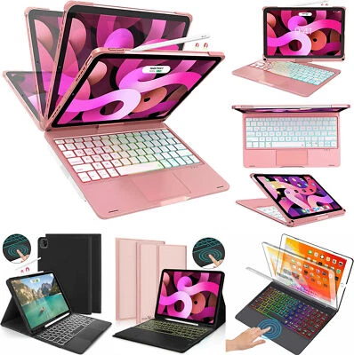 For iPad 10.9" Air 5/4th /iPad Pro 11 inch Backlit Touchpad Rotate Keyboard Case - Image 1 of 4