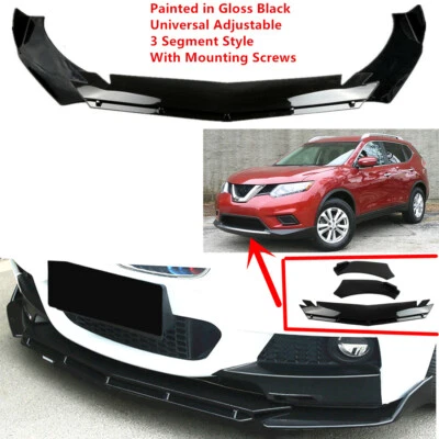 Add-on Universal For Nissan Rogue 2014-2016 Front Bumper Lip Spoiler Splitter Foto 1 de 4