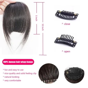 RosesAngel Bangs Hair Clip Dark Brown Bangs Clip in Hair Extensions for Women - Picture 1 of 6