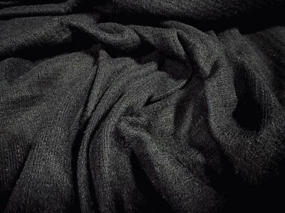 Soft Knitwear Jersey Fabric With Needle-out Stripe, Per Metre - Black - Image 1 of 3