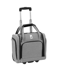LONDON FOG Newcastle 15-Inch Underseater, Telescoping Handles,Black White Her... - Picture 1 of 5