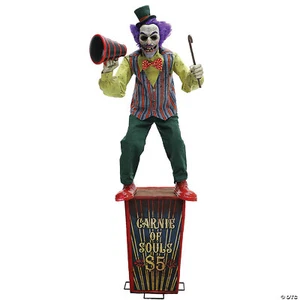 Carnival Barker 6 Ft Lifesize Animated Prop Halloween Clown Animatronic - Picture 1 of 5