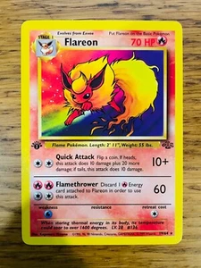 NEAR MINT! 1. Edition Flareon (19/64) Rare Jungle Set Pokemon Karte! SCHNELLER VERSAND! - Bild 1 von 2