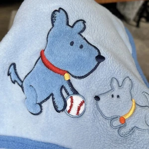 Carter’s Child Of Mine Plush Fleece Blue Puppy Dog Baseball Baby Blanket 29 X 34 - Picture 1 of 5