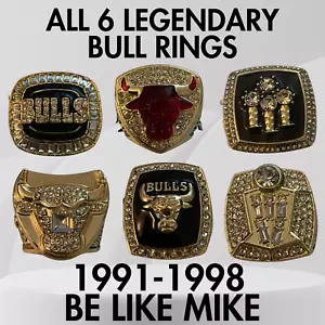 Juego de 6 anillos Michael Jordan-Bulls Championship O anillos individuales talla 11 - Imagen 1 de 8