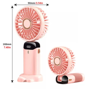 Mini Portable Fan Rechargeable Digital Handy Fan Small Folding Fan Desk Fan USB - Picture 1 of 11