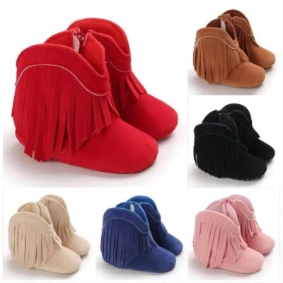 Newborn Baby Girls Pram Shoes Infants Soft Boots PreWalker Toddlers Zip Trainers - Image 1 of 4