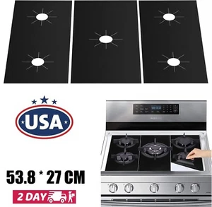 3Pcs Kitchen Gas Range Stove Top Burner Cover Protector Reusable Non-Stick Liner - Picture 1 of 14