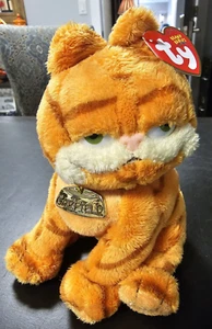 2004  Ty Beanie Baby Garfield Plush with tag, 6 in Garfield Stuffed Animal Cute - Picture 1 of 17