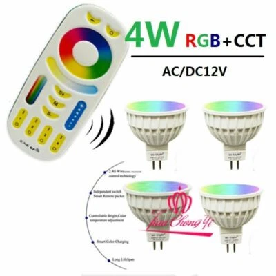 Dimmable RGB CCT Led Bulb lamp MR16 4W RGBW RGBWW bulb spot light DC12V mi light - Image 1 of 4