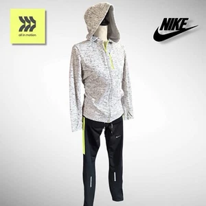 Nike Women’s Dri-Fit Element Thermal Running Tights & Full Zip Hoodie Black/Volt - Picture 1 of 21