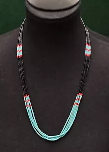 Carolyn Pollack Relios Sterling Silver 925 QT Quoc Turquoise Heishi Necklace - Picture 1 of 13