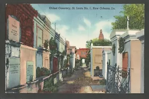 Vintage Postcard - St. Louis Cemetary No 1. , New Orleans, LA - Posted 1946 - Picture 1 of 2