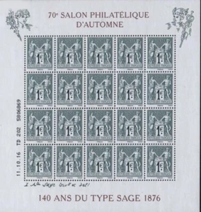 FRANCE 2016 STAMP ON STAMP REPRINT OF 1876 WITH EUROS STAMPS ON STAMPS -S19346-1 - Picture 1 of 1
