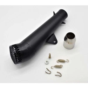 Muffler scrambler Universale Stainless Steel Black Gp Style 365mm Cafè - Picture 1 of 4