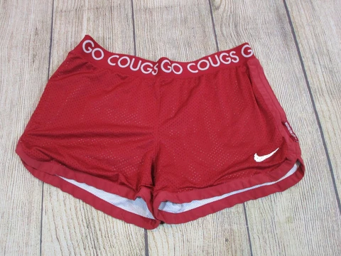 Nike Dri-Fit Washington State WSU Cougars Go Cougs Red Mesh Running Shorts Small Cover