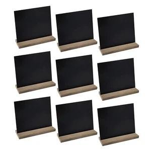 8 Pcs Mini Tabletop Countertop Chalkboard Signs with Wood Base Stand for Wedding - Picture 1 of 4