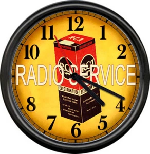 RCA Radio Dealer Tubes Vintage Art Service Sign Technician Wall Clock - Picture 1 of 1