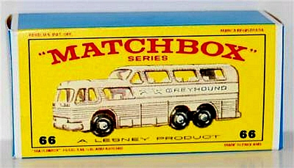 Matchbox Lesney No 66 GREYHOUND BUS Empty Repro E style Box. - Image 1 of 1