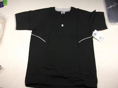 NUEVO CON ETIQUETAS MARCA RUSSELL Juvenil GRANDE Jaula Béisbol Bateo Jaula Chaqueta NEGRO/BLANCO Foto 1 de 4