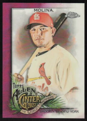 2022 Topps Allen & Ginter Chrome Magenta Refractor Yadier Molina /199 Cardinals - Image 1 of 2