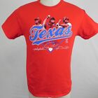 Texas Rangers T-Shirt Mens Large Crew Neck Tee 2015 Roster Red Short Sleeve