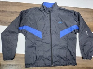 VINTAGE Asics Mens MED Running Sports Track Jacket Rain Coat 100% Nylon Zip - Picture 1 of 11