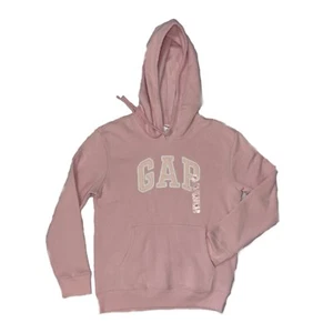 Gap Hoodie Women's XS Brazen Pink Pullover Sweatshirt Embroidered Spellout - Picture 1 of 5