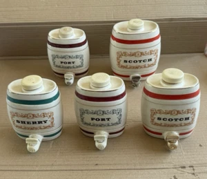 Vintage Royal Victoria Wade Pottery, Barrels Port Sherry Scotch Decanters - Picture 1 of 6