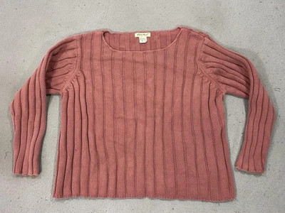 Suéter Eddie Bauer Para Mujer 2XL Rosa Acanalado Cuello Redondo Pullover Manga Larga Foto 1 de 4
