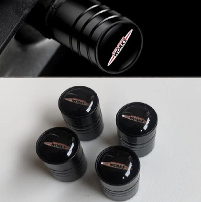 F66 MINI Cooper S JCW Metal Cylinder Dust Valve Cap Covers Black - Image 1 of 4