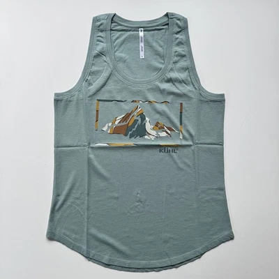 Camiseta sin mangas KUHL Graphic para mujer pequeña de algodón orgánico verde ligera suave Foto 1 de 4