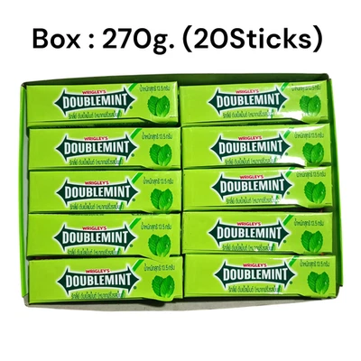 Wrigley's Doublemint 薄荷咀嚼口香糖口味薄荷棒 13.5 克 x20 1 盒 — 第 1/4 张图片