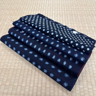 Tela de restos de algodón índigo Kasuri 36 cm x 144 112 105 27 cm material de... - Imagen 1 de 4