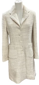 Bannana Republic Wool Blend Coat Small Women’s Cream Long - Picture 1 of 7