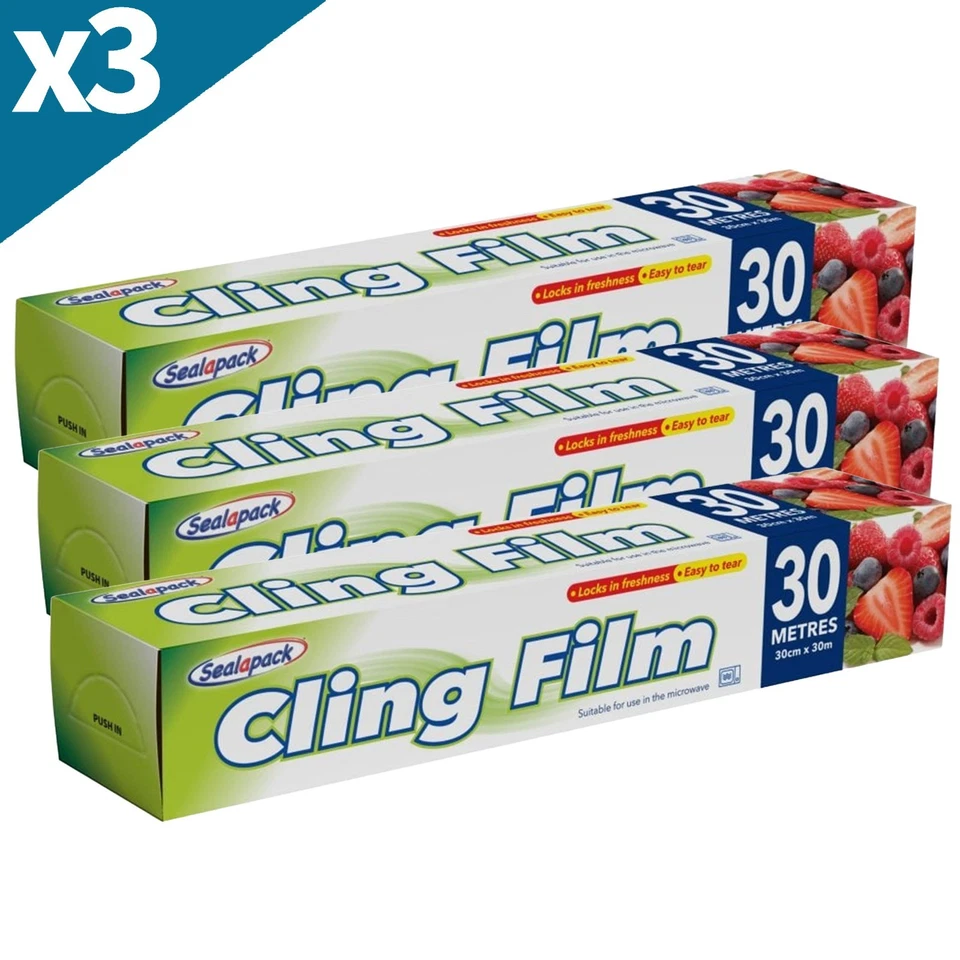 CLING FILM FOOD WRAP CLEAR PLASTIC SEAL KITCHEN CATERING SEAL PACK 1