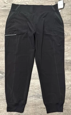 NOVA Calça Jogger Contemporânea Cherokee Rev Tamanho XL Preta Bolsos com Zíper Nova Com Etiqueta - Imagem 1 de 4