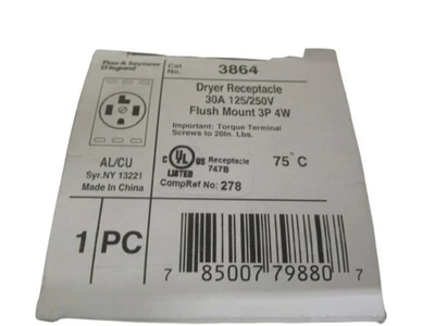 RECEPTÁCULO SECADORA PASS & SEYMOUR 3864 NSMP Foto 1 de 4