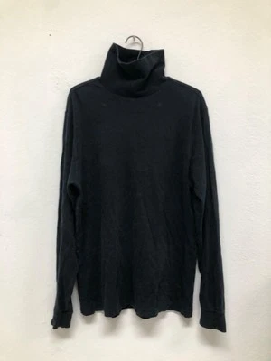 Pullover Land's End para hombre manga larga 100 % algodón cuello tortuga negro talla M 38-40 Foto 1 de 3