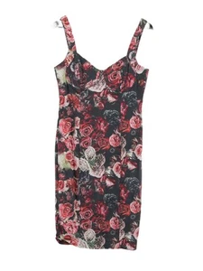 Zara Women's Midi Dress L Black 100% Cotton Bodycon - Picture 1 of 6