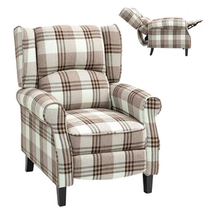 HOMCOM Recliner Chair for Living Room Wingback Chair with Padded Armrest Brown - Picture 1 of 11