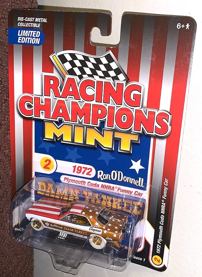 CAMPEÕES DE CORRIDA PERFEITO 2025 1972 PLYMOUTH CUDA CARRO ENGRAÇADO GREVE DE OURO PERSEGUIÇÃO-ERRO! - Imagem 1 de 4