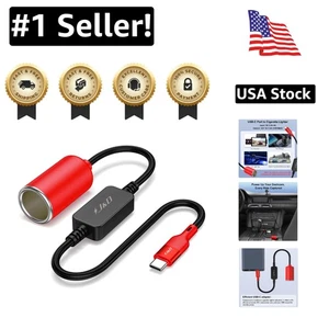 Effizientes USB C Stecker auf 12 V Buchse Konverterkabel - 1 Fuß für Dash Cams, GPS - Bild 1 von 9